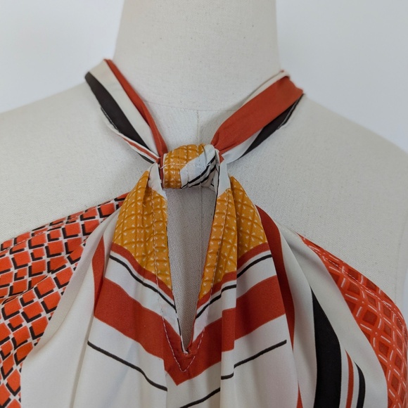 Banana Republic Halter Top Chevron Sleeveless Size Medium - Picture 7 of 10